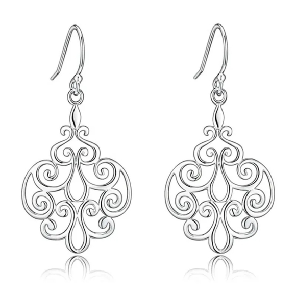 👂🏻 Victorian Baroque Filigree Earrings - Picture 1 of 4
